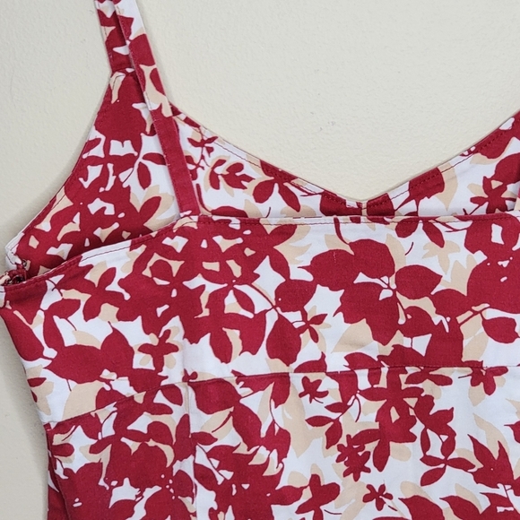 Vintage Y2K Old Navy | Red White Cream Floral Cami Sundress Size 4 - Picture 6 of 7